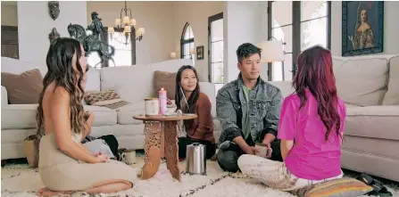  ?? ?? THE cast of Bling Empire in a scene from season 3 featuring Kane Kim, Kelly Mi Li, Kevin Taejin Kreider and Kim Lee.