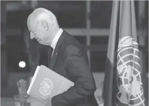  ??  ?? l’émissaire de L’ONU Stephan De Mistura sur le départ