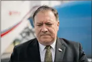  ?? AP/ANDREW HARNIK ?? Secretary of State Mike Pompeo declined Saturday to divulge details of his talks with North Koreans, but he said that “we made progress on almost all of the central issues.”