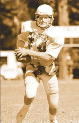  ?? Photo courtesy of Arkansas-Monticello ?? Elkins native Sean Rochelle wasn’t sure he would make it at the college level as a quarterbac­k at Arkansas-Monticello, but he would go on to become one of the school’s most prolific players. The two-time NAIA Academic All-American was inducted into the...