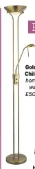  ??  ?? Gold Father and Child floor lamp, homebase.co.uk, was £75, now £50 SAVE: £25