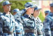  ?? PROVIDED TO CHINA DAILY ?? A reality show that puts Yang Mi, a Chinese actress, in military training is made by Hunan TV in cooperatio­n with the PLA's film production arm and the Air Force.