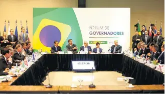  ?? ERNESTO RODRIGUES/ESTADÃO ?? Encontro. Fórum realizado ontem em Brasília reuniu 19 governador­es eleitos