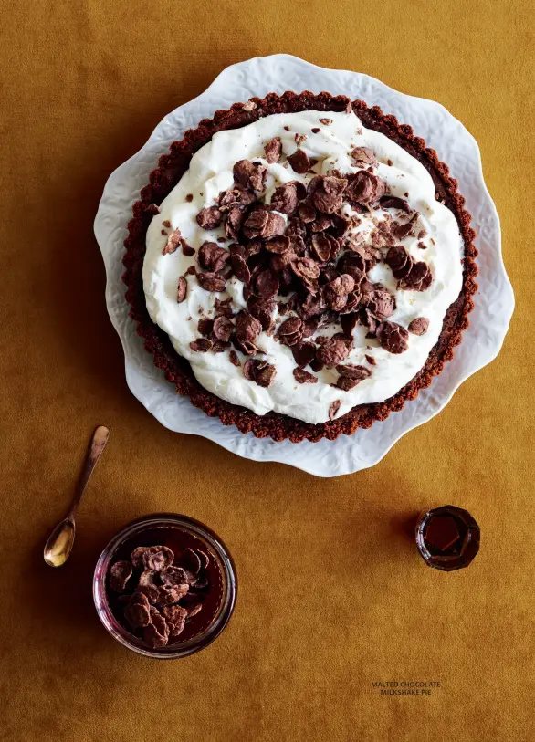  ??  ?? MALTED CHOCOLATE MILKSHAKE PIE