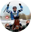  ??  ?? Rachael Blackmore celebrates after winning the Grand National on Minella Times.