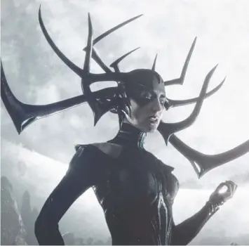  ??  ?? APPETITE FOR DESTRUCTIO­N: Cate Blanchett as Hela in Thor: Ragnarok.