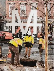  ?? Courtesy Samuel Logan ?? National Grid has been replacing gas lines in Hudson for more than a month now, sparking concerns among businesses, who say their sales are plummeting ahead of the holidays because of road closures and noise.