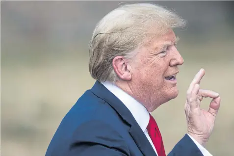  ??  ?? EVERYTHING’S JUST GREAT: US President Donald Trump speaks during a press conference with Britain’s Prime Minister Theresa May following their meeting at Chequers.