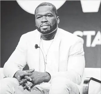  ?? RICH FURY GETTY IMAGES ?? Curtis “50 Cent” Jackson of ‘Power’ speaks during the Starz segment of the Summer 2019 Television Critics Associatio­n Press Tour on July 26.