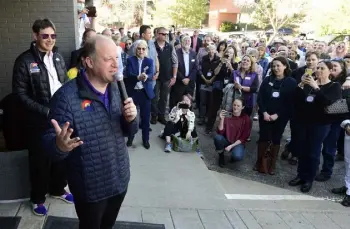  ?? Cliff Grassmick, Daily Camera ?? Colorado Gov. Jared Polis speaks during the grand opening of the Equality Center of the Rocky Mountains in Boulder on Friday.