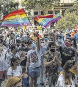  ?? Jordi Otix ?? Manifestac­ión contra la homofobia, el pasado 5 de junio, en Barcelona.