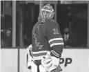  ?? BRAD PENNER/USA TODAY SPORTS ?? Rangers goaltender Igor Shesterkin stopped 30 shots against the Calgary Flames for his first shutout of the season.