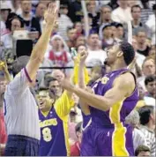  ?? Wally Skalij Los Angeles Times ?? ROBERT HORRY’S late three-point shot clinched Game 3 for the Lakers, who went 15-1 in 2001 playoffs.