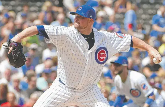 ?? | DAVID BANKS/ AP ?? Cubs left- hander Jon Lester, who was put on the 10- day disabled list, will fall short of 200 innings for only the second time in the last decade.