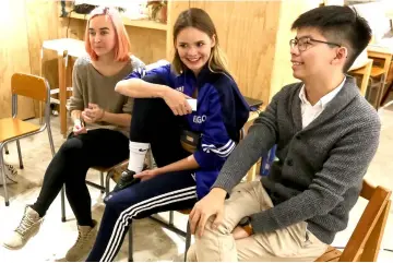  ??  ?? (From left) Kuracheva, Nikulshina and Wong attend a panel discussion in Hong Kong. — AFP photo