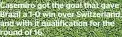  ?? ?? Casemiro got the goal that gave Brazil a 1-0 win over Switzerlan­d, and with it qualificat­ion for the round of 16.