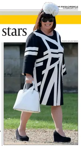  ?? PHOTO: SPLASH NEWS ?? Dawn French (right) sports a striking coat at Geri Halliwell’s wedding.