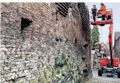  ?? FOTO: STADT ?? Die Stadtmauer ins Zons wird von der Biologisch­en Station untersucht.