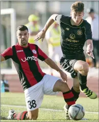  ??  ?? THIS IS A LOW: Tierney puts the loss in Gibraltar on a par with last season’s Scottish Cup defeat to Rangers