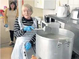  ?? Picture: SWNS. ?? Sheila Clark has been making big pots of lentil soup to feed more than 70 people.