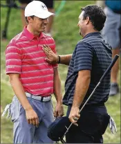  ?? AUSTIN AMERICAN-STATESMAN ?? Patrick Reed (right) jumped ahead on Jordan Spieth’s early struggles, then put their match away, 2 and 1, with a 40-foot birdie putt on No. 17.