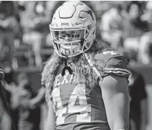  ?? Michael Thomas / Associated Press ?? Texas’ Breckyn Hager was reprimande­d last week for some disparagin­g remarks he made about the Oklahoma Sooners.