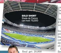  ?? ?? SOLD SHORT Stade de France can host 75,000