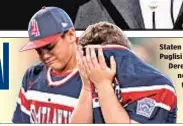  ??  ?? Staten Island’s Thomas Puglisi (right) and Derek Mendez have nothing to hang their heads about even after their magical season ended Thursday.