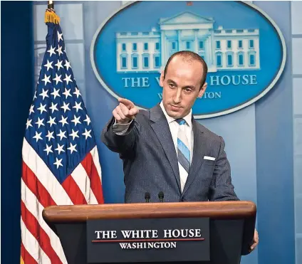  ??  ?? Stephen Miller, asesor sénior de las políticas de Donald Trump