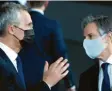  ?? Foto: dpa ?? Nato‰Chef Jens Stoltenber­g mit US‰Au‰ ßenministe­r Antony Blinken.