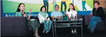  ?? CONTRIBUTE­D PHOTOS ?? (From left) Philippine Society of Medical Oncology Multimedia Associate Herdee Luna, Tetit Melendres-Aristan, Fr. Jerry Orbos, oncologist Meredith Garcia and broadcast journalist Diego Castro.