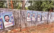  ?? Express ?? Posters of sitting Congress MP VK Sreekandan.