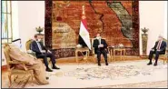  ?? KUNA photo ?? Egyptian President Abdel Fattah El-Sisi during his meeting with Kuwait National Assembly Speaker Marzouq Ali Al-Ghanim at the Ittihadia Palace in Cairo.
