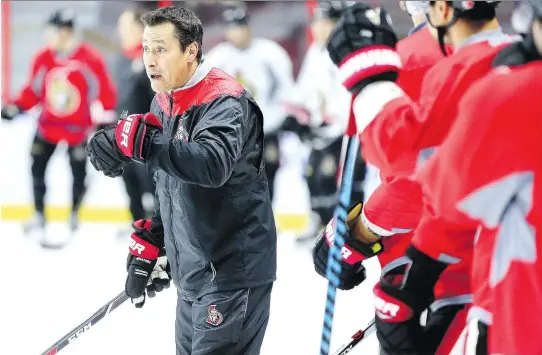  ?? JULIE OLIVER ?? “In the everyday game there’s a tiny little difference and the difference is between working hard and being relentless,” says Ottawa Senators head coach Guy Boucher.