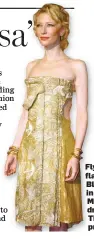  ??  ?? Flying the flag: Cate Blanchett in her Marchesa dress at The Aviator premiere