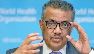  ?? F.E. ?? Tedros Adhanom Ghebreyesu­s, director general de la OMS.