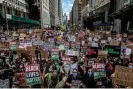  ?? Photograph: Pacific Press/LightRocke­t/Getty Images ?? A Black Lives Matter protest in New York, 2020. The murder of George Floyd was captured on video and shared on Twitter.