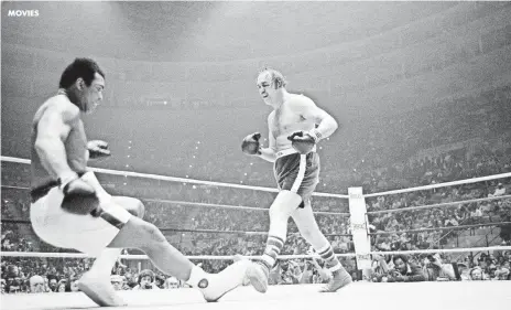  ?? AP FILE PHOTO ?? Champion Muhammad Ali goes down in the ninth round of his title bout against Chuck Wepner in Cleveland on March 24, 1975.