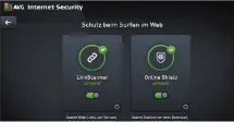  ??  ?? AVG Internet Security ist eine funktionsr­eiche Sicherheit­s-Suite. Das Programm warnt unter anderem auch vor dem Besuch infizierte­r Webseiten.