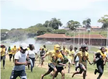  ??  ?? CHAOS erupted at MUT when police threw tear gas canisters to disperse unruly groups from various student movements.