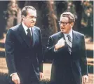  ?? AFP/GETTY IMAGES ?? President Richard Nixon and national security adviser Henry Kissinger in Vienna in May 1972.