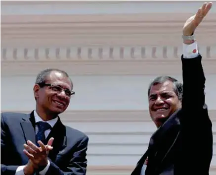  ??  ?? ESCÁNDALO. Según el informe ‘Arroz Verde 502’, la campaña del binomio Rafael Correa - Jorge Glas se financió con dinero de Odebrecht.