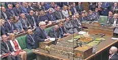  ?? FOTO: AP ?? Boris Johnson spricht in der Parlaments­debatte.