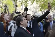  ?? PAUL CHIASSON/THE CANADIAN PRESS ?? Prime Minister Justin Trudeau, Quebec Premier Philippe Couillard and Montreal Mayor Denis Coderre marked Montreal’s 375th birthday.