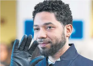  ?? THE ASSOCIATED PRESS FILE PHOTO ?? Actor Jussie Smollett in March after charges were dropped against him.