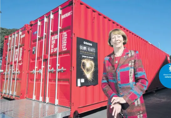  ?? Picture / Brett Phibbs ?? Auckland Medical Museum Trust chairperso­n Dr Margaret Horsburgh with the containers that will house the pop- up exhibition.