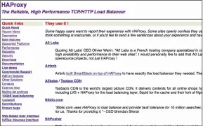  ??  ?? HAProxy is used by some of the worlds busiest websites, including further down in that list some *ahem* specialist services.