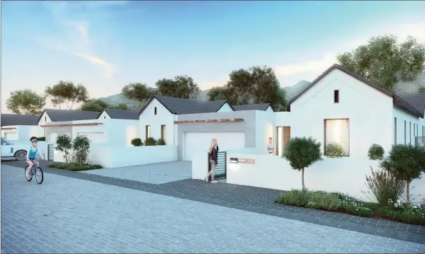  ??  ?? TRANQUIL EXISTENCE: An artist’s impression of the turnkey country homes on offer at Sitari Country Estate near Somerset West in the Western Cape. In addition to its existing portfolio of serviced stands, luxury apartments and village homes Sitari will...