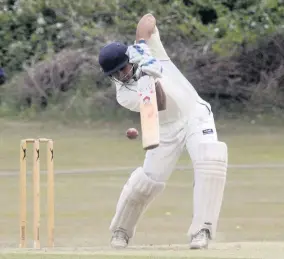  ??  ?? Ramesh Kara hit 150 for Barrow in their victory over Loughborou­gh Town.