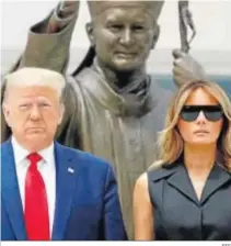  ?? EFE ?? Donald y Melania Trump, muy serios, en una visita al Vaticano.